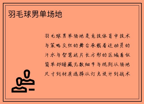 羽毛球男单场地